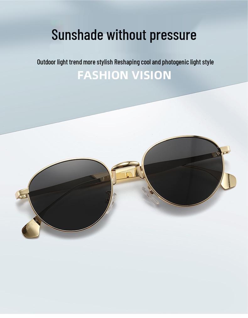 Retro European & American Oval Metal Sunglasses - Unisex, Fashion Street Style, UV Protection for Driving.