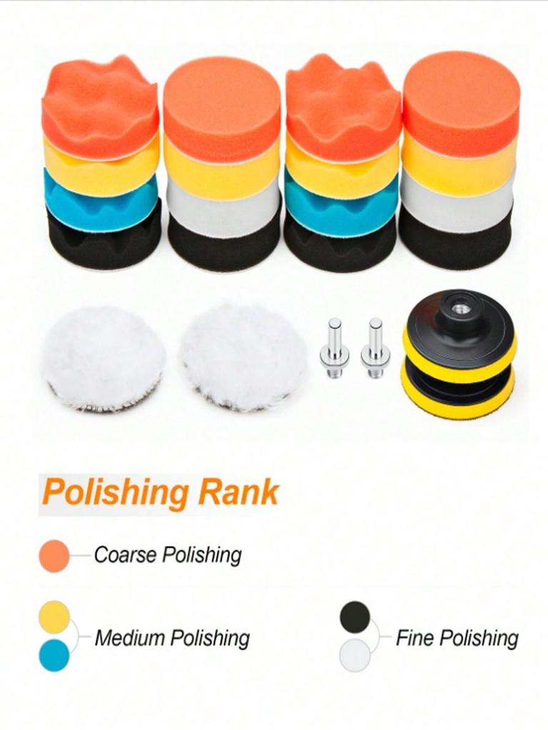5/11/22 Stück Auto Polierschwamm-Pads Set Schaumstoffpad Puffer-Set Poliermaschine Wachspads für Auto Motorrad Kraftfahrzeug Entfernt Kratzer
