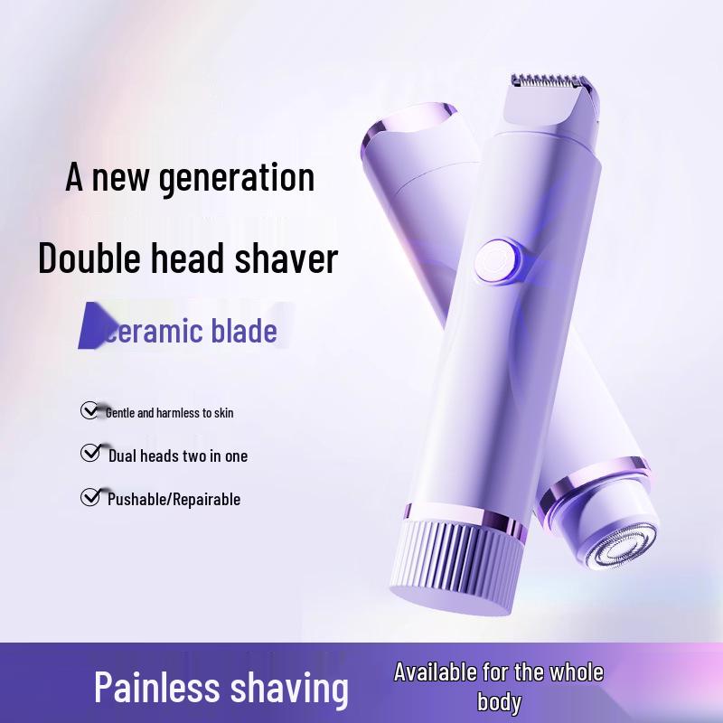 Dual-Head Epilator & Electric Shaver: Unisex Hair Removal & Trimmer