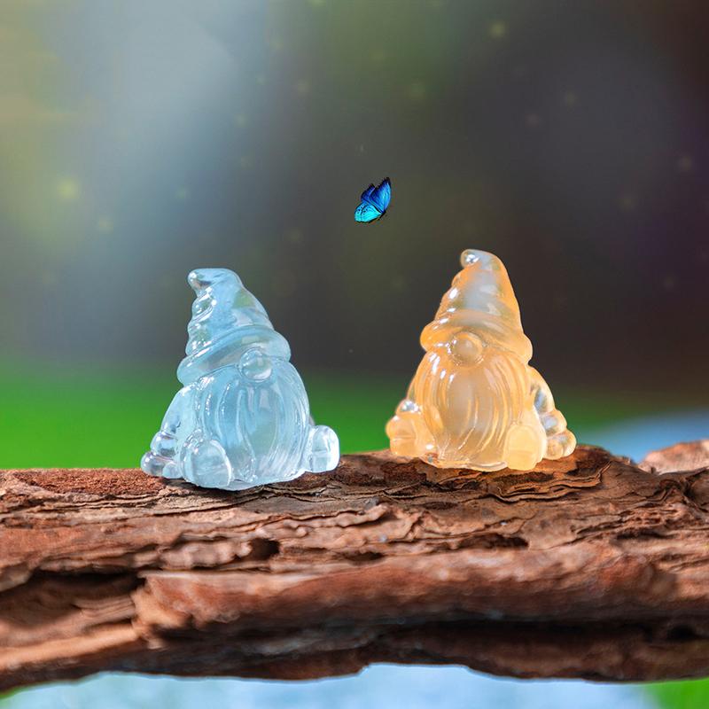 6Pcs Luminous Mini Resin Gnomes Statues Ornaments Cute Diy Fairy Miniature Gnome Figurines For Miniature Garden Home Decor