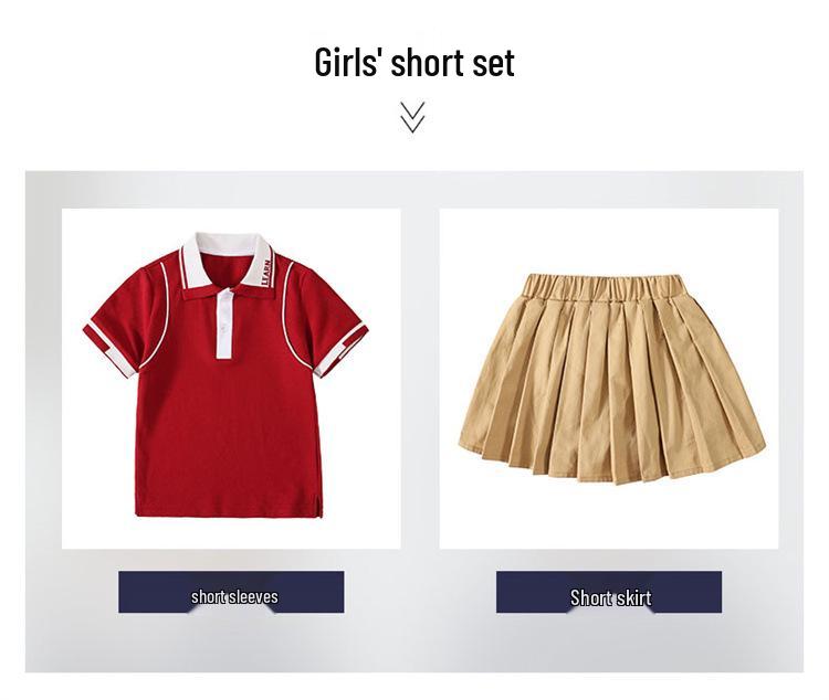 Girls' Kindergarten Spring & Autumn Academic-Style Three-Piece School Uniform Set