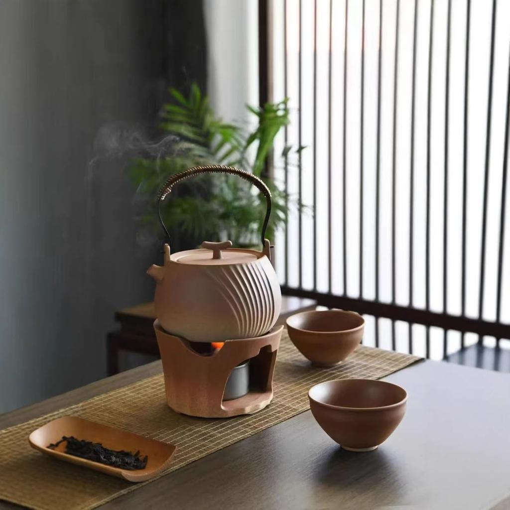 Coarse Pottery Brewed Teapot, Fireplace Brewed Teapot, Open Flame Candle, Beam Pot, Simple Warm Tea Set, Outdoor Brewing Teapot, No