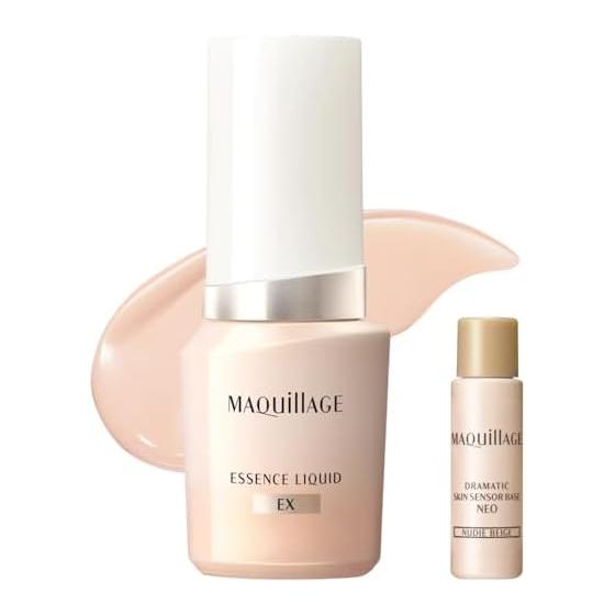 Тональная основа Maquillage Essence Liquid EX Baby Pink Ocher 00 24 мл + Маленькая база под макияж в комплекте 5 мл SPF50+ Жидкая Модель 2025 Покрытие пор Сияние