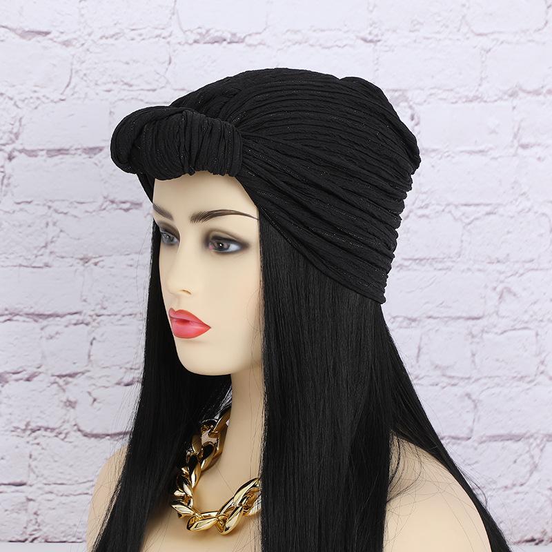 Turbante Elegante da Donna Stile Filo Argentato Cappello per Capelli