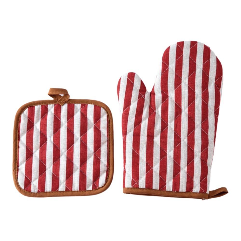 2 pcs Heat-Resistant Microwave Mitten Cotton Lining Insulated Glove  Household