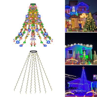 Christmas Tree Lights with Ring LED String Light with Remote Control Waterproof