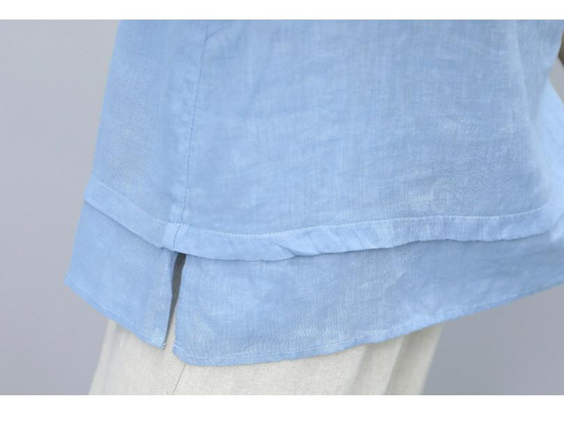 Summer 2025 Women's Retro Chinese Style Linen Top and Wide-Leg Pants Set