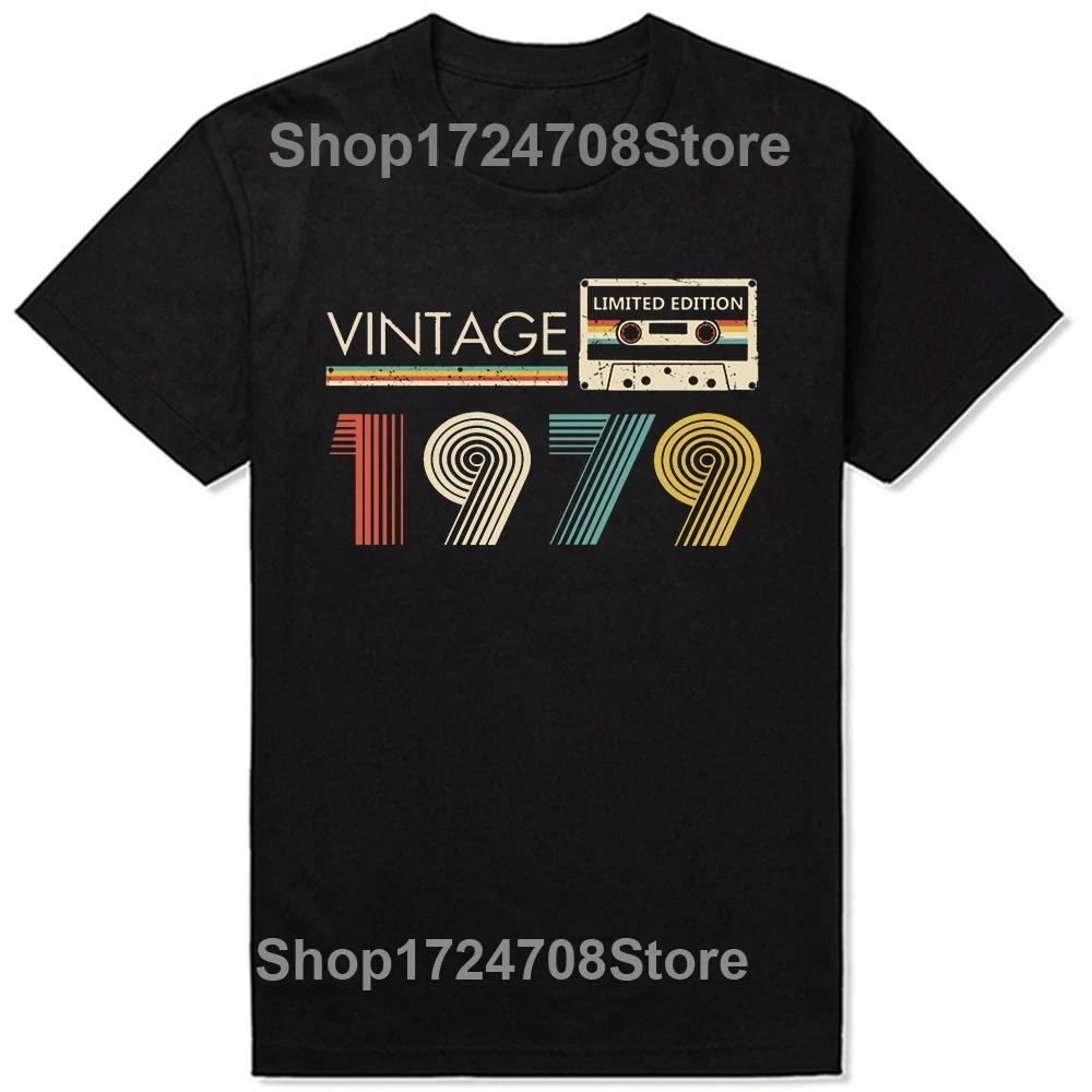 Vintage 1979 Limited Edition 45 Years Old 45th Birthday T Shirts Gifts Cotton Summer Tees Tops Men's Short Sleeve T-shirt
