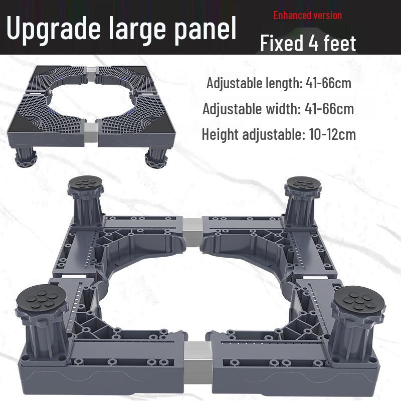 Grauer Verstellbarer Mobiler Waschmaschinenständer mit Rädern und Bremsen