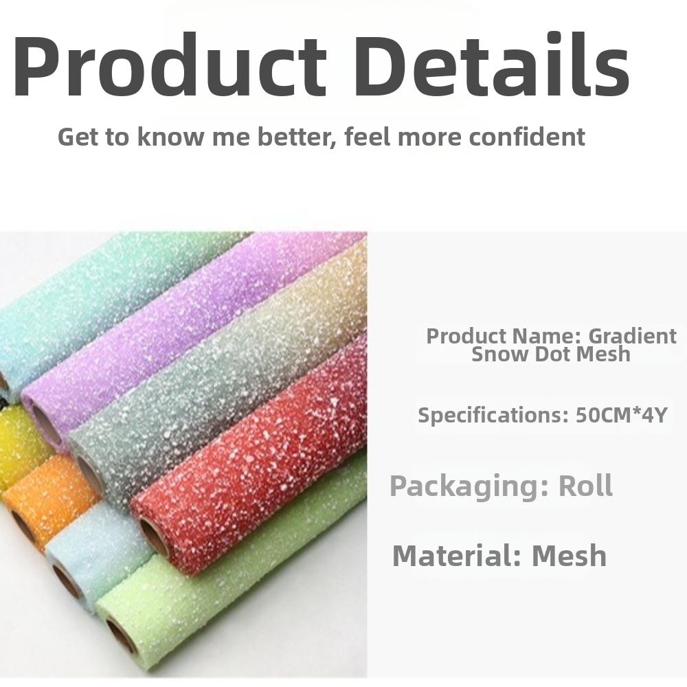 Gradient Snow Dot Yarn Mesh Paper 50cm Wide Hollow Net Florist Wrap Supplies Irregular Mesh Snowflake Yarn Flower Wrapping Paper