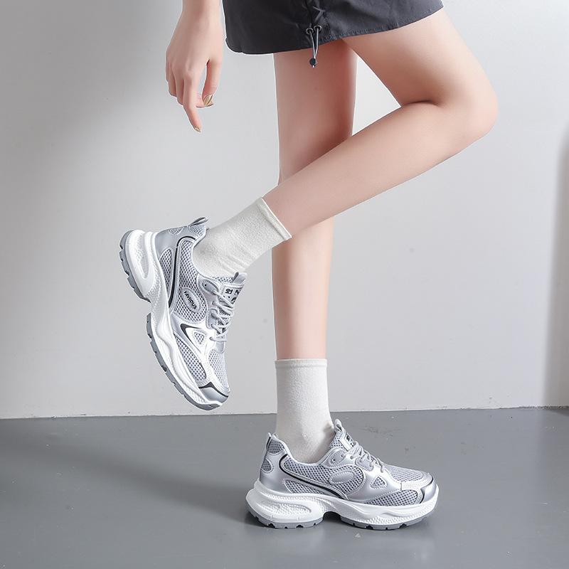 

Dad shoes mesh breathable thick sole heightening running shoes casual shoes sports shoes 36 червоний