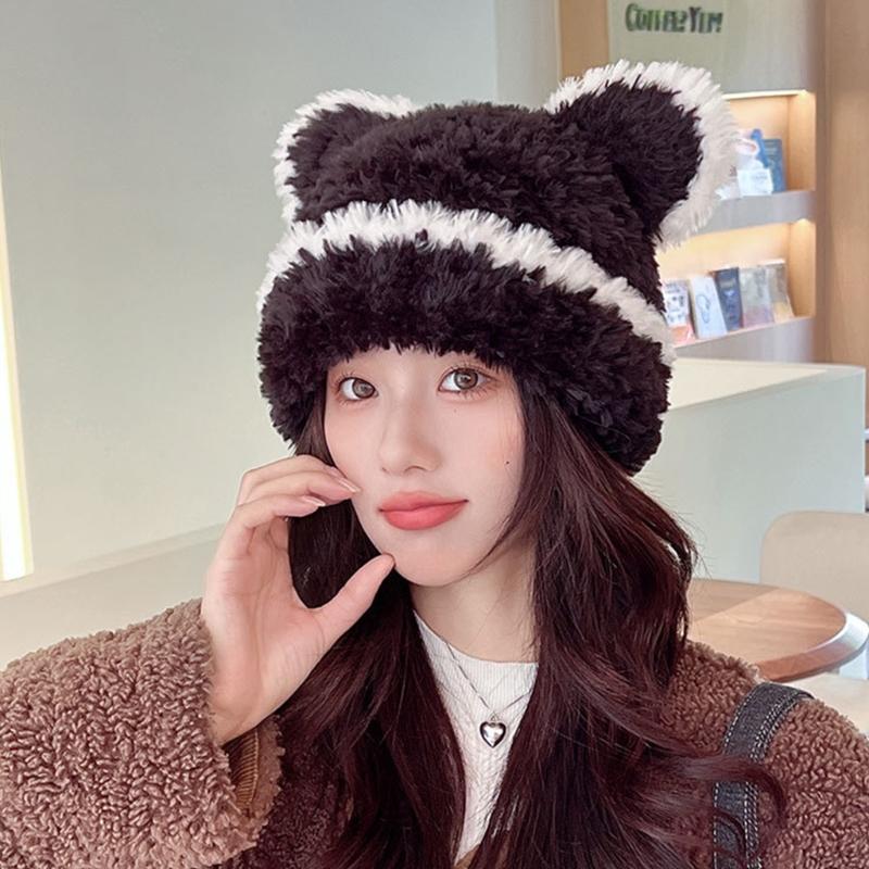 Mädchen Bärenmütze Y2K Fellohren Mütze Felliger Bär Geschenke Warme Wintermütze Erwachsene Kinder Fellohren Winter Foto-Requisiten