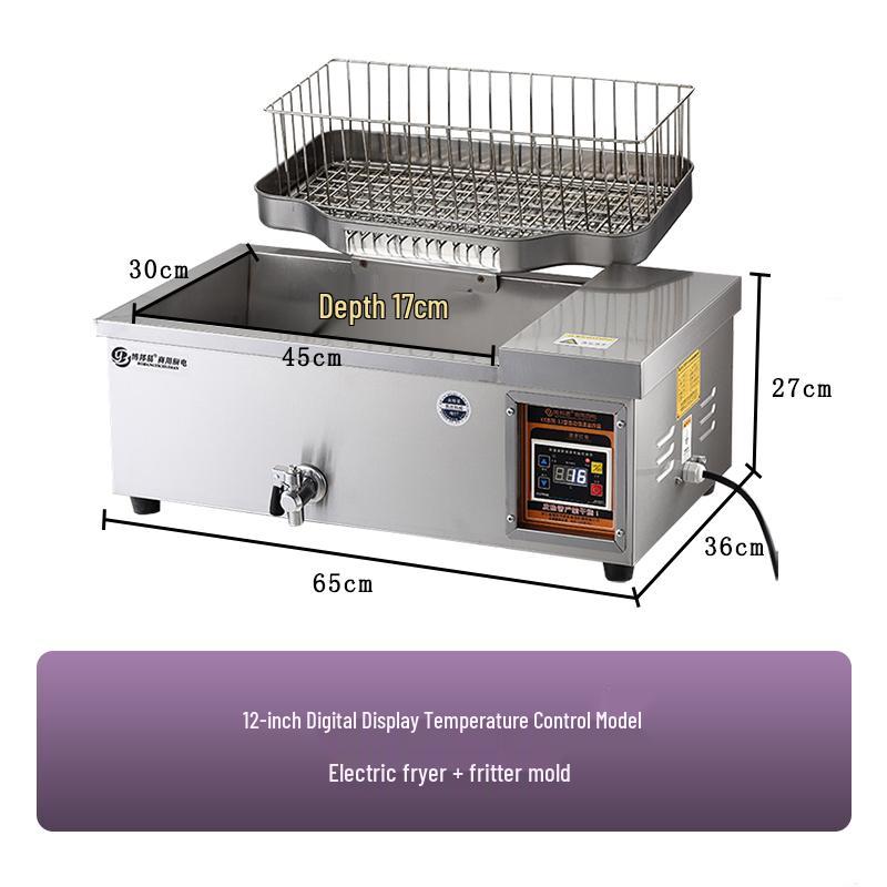 Commercial Deep Fryer: Multi-Functional Large Capacity Automatic Electric Fryer for Dough Sticks and Twists.