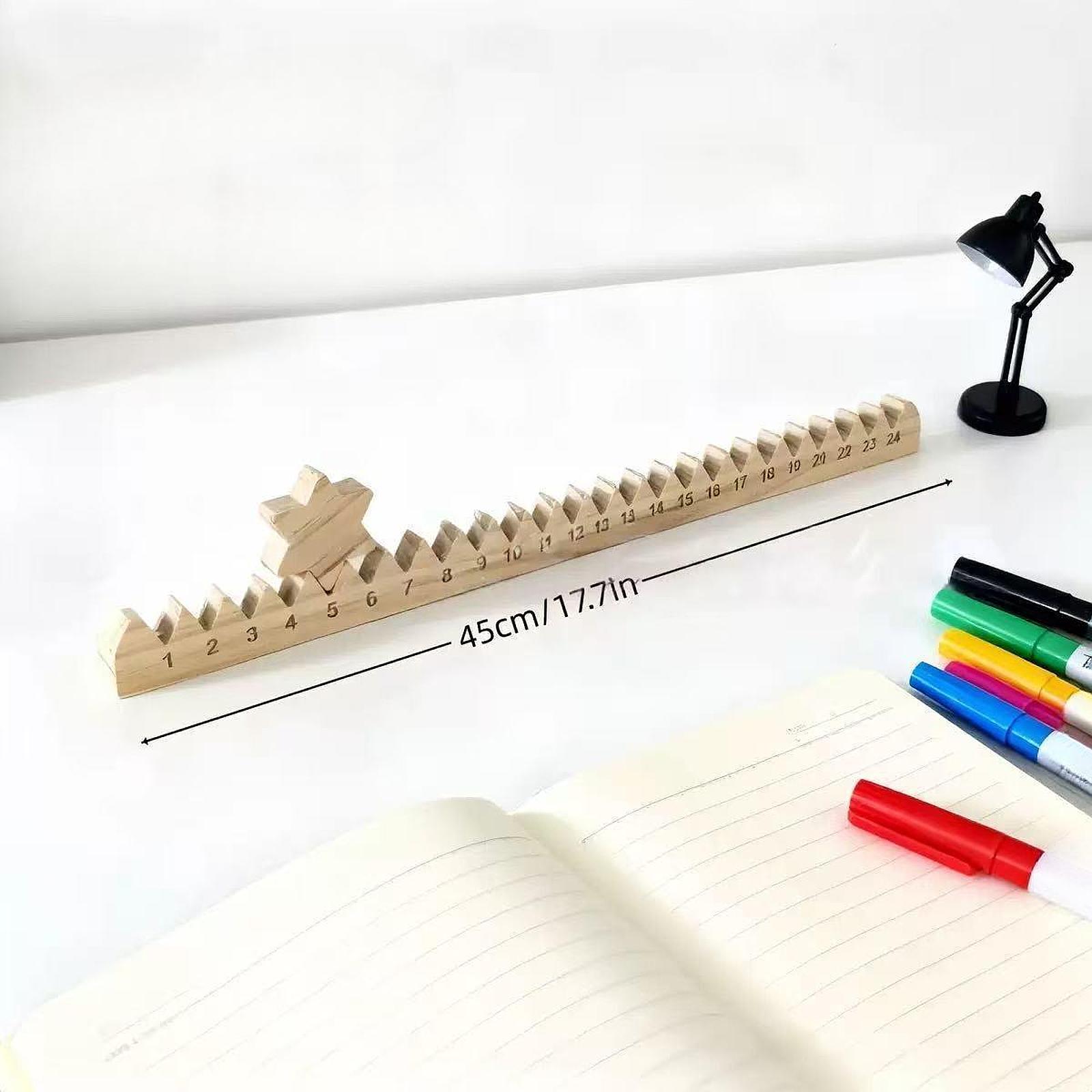 

2026 Christmas Advent Calendar 24 Day Christmas Decoration Decorative Compact Handmade Desk Ornament for Office Farmhouse 45x2x2cm