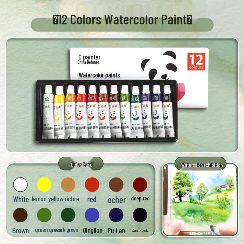 Mini Watercolor Walnut Box: Portable Travel Sketchbook & Palette