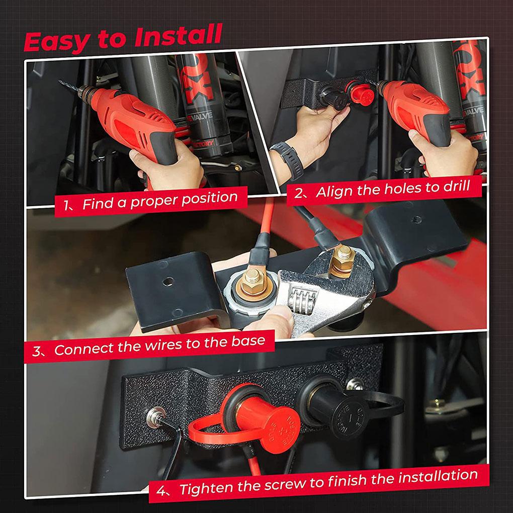 Car Battery Jump Post Starter Battery Terminals Relocation Kit Quick Easy Charging Fit for Maverick X3 Lawn Mowers UTV ATV Boats