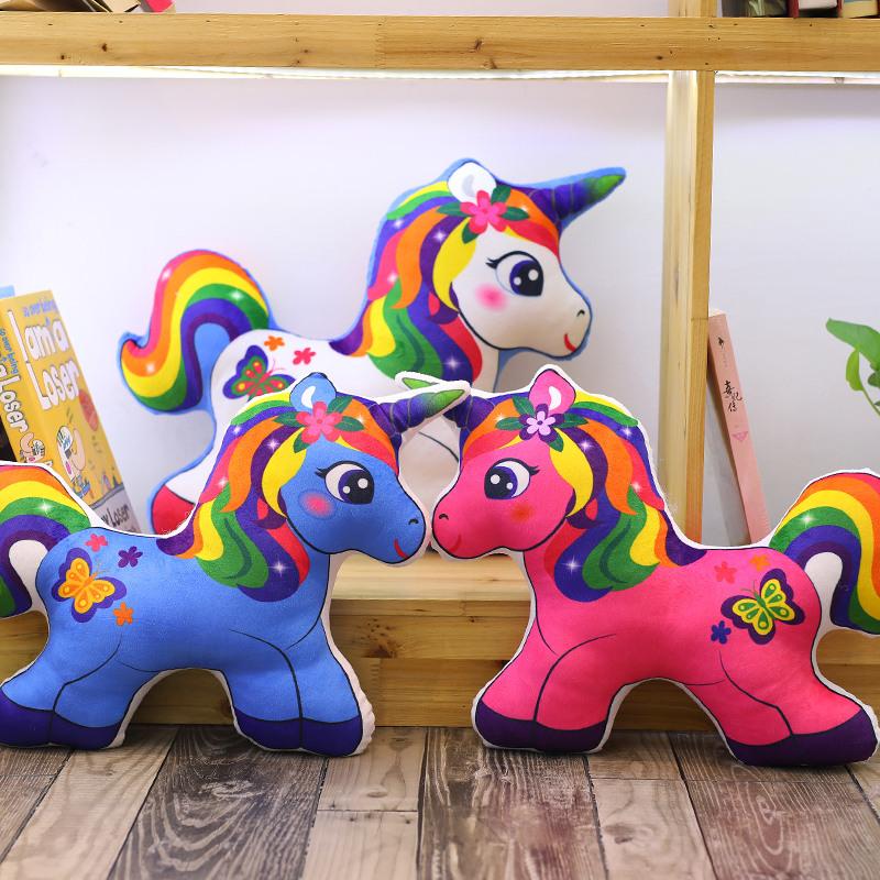 50cm Unicorn Themed Throw Pillow Rainbow Horse Soft Plush Toys Sofa Cushion Unicorn Birthday Gifts For Friends