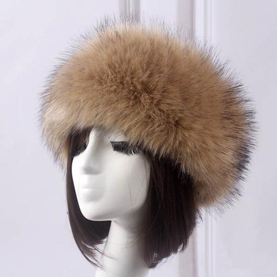 Women Autumn Winter Faux Fur Thickened Hat Outdoor Cold-proof Warm Plush Beanie