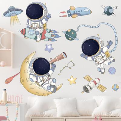 Abnehmbare Cartoon Raum Astronaut Wandaufkleber für Kinderzimmer Kinderzimmer Wand-Dekor
