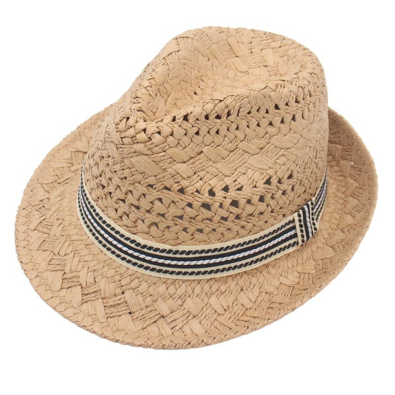 Western Cowboy Spring And Summer Straw Hat Stage Performance Hollow Jazz Gentleman French Sunscreen Breathable Shade Retro