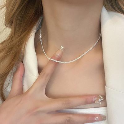 Sparkling Necklaces for Women Collarbone Chain with Lobster Clasp Hypoallergenic Jewelry for Parties Weddings