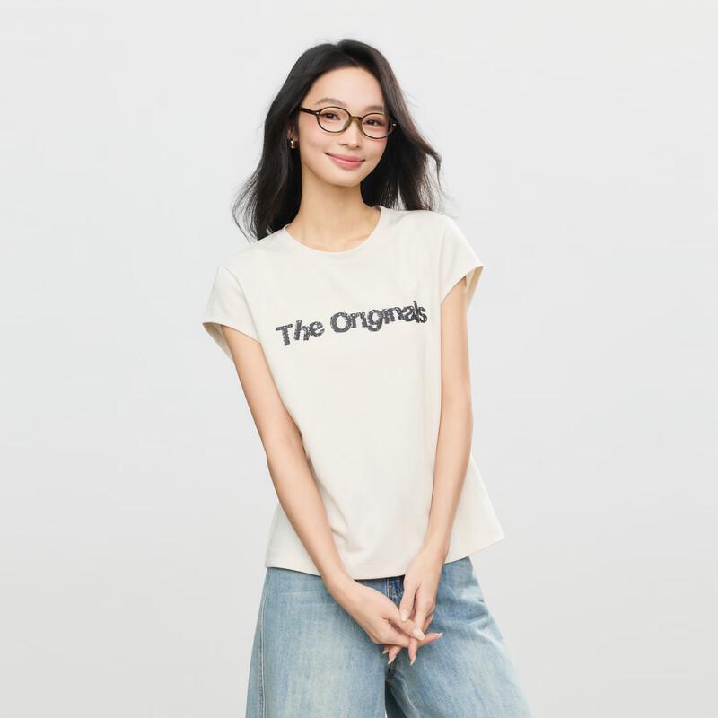 Elva  Island Letter Print Short Sleeve T-Shirt M