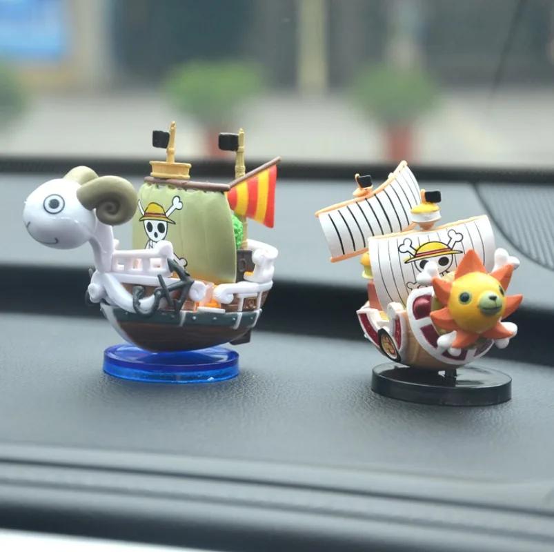 7cm Anime One Piece Schiff Figur Luffy Modell Spielzeug Super Süß Mini Boot THOUSANDSUNNY Going Merry Zusammengebautes Modell Actionfigur