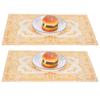 2PCS 30cmx45cm PVC Table Mat Gold Placemats Cup Coaster Pad Kitchen Wedding DecorationStyle 3
