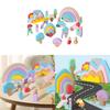 Early Wooden Learning Blocks With Rainbow Colors Kids Cognitive Skills Creative