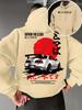 Felpa con cappuccio unisex JDM Auto sportiva Grafica testo giapponese Oversize Larga Felpa con cappuccio Streetwear Manica lunga