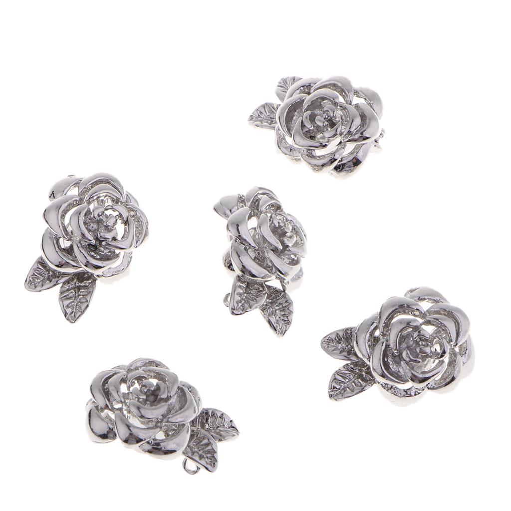 5Pak Rose Flower Magnetic Clasps DIY Armbånd Kroker Endespenne smykker