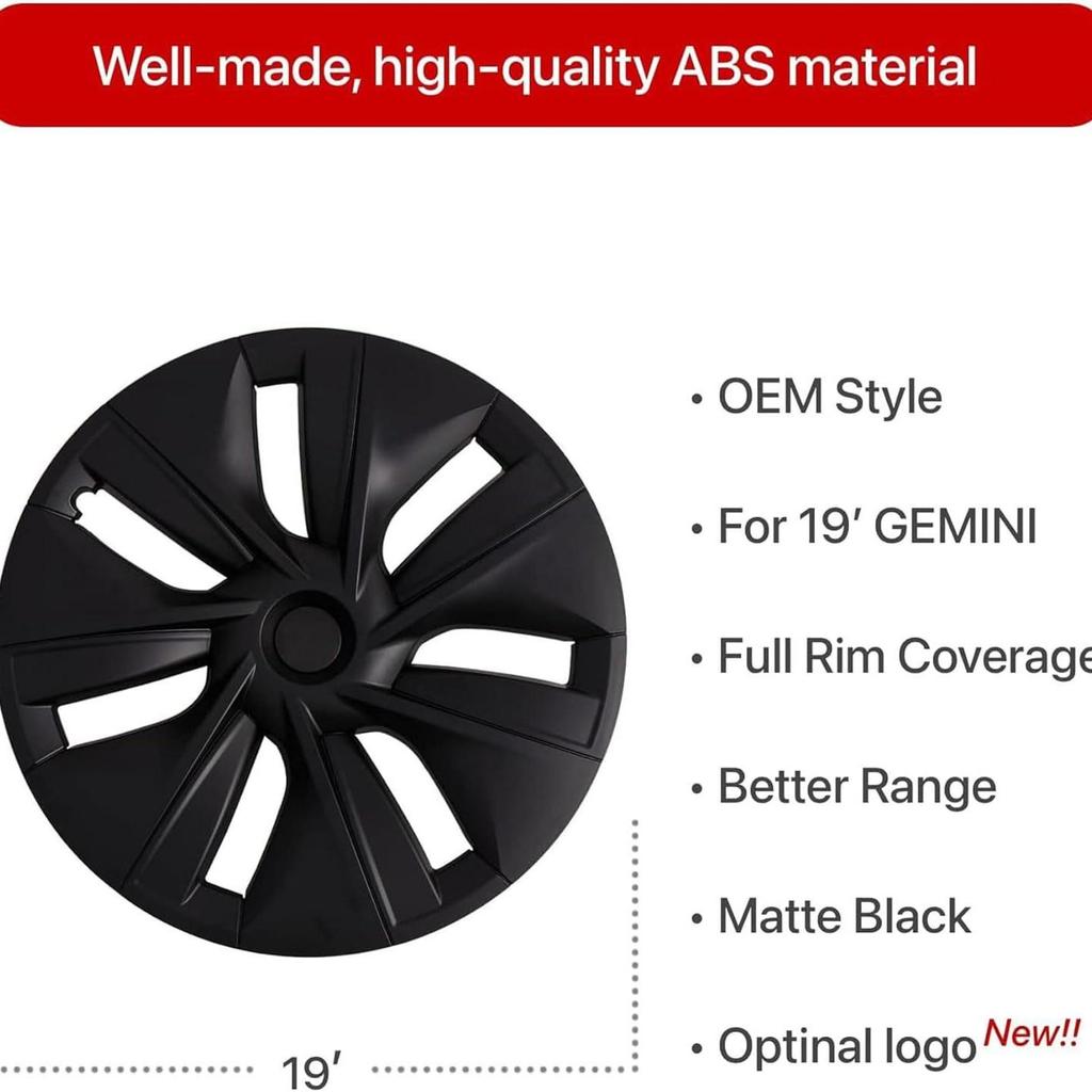Tesla Model Y/3 Wheel Covers: Full-Coverage for 18, 19, 20-Inch Rims