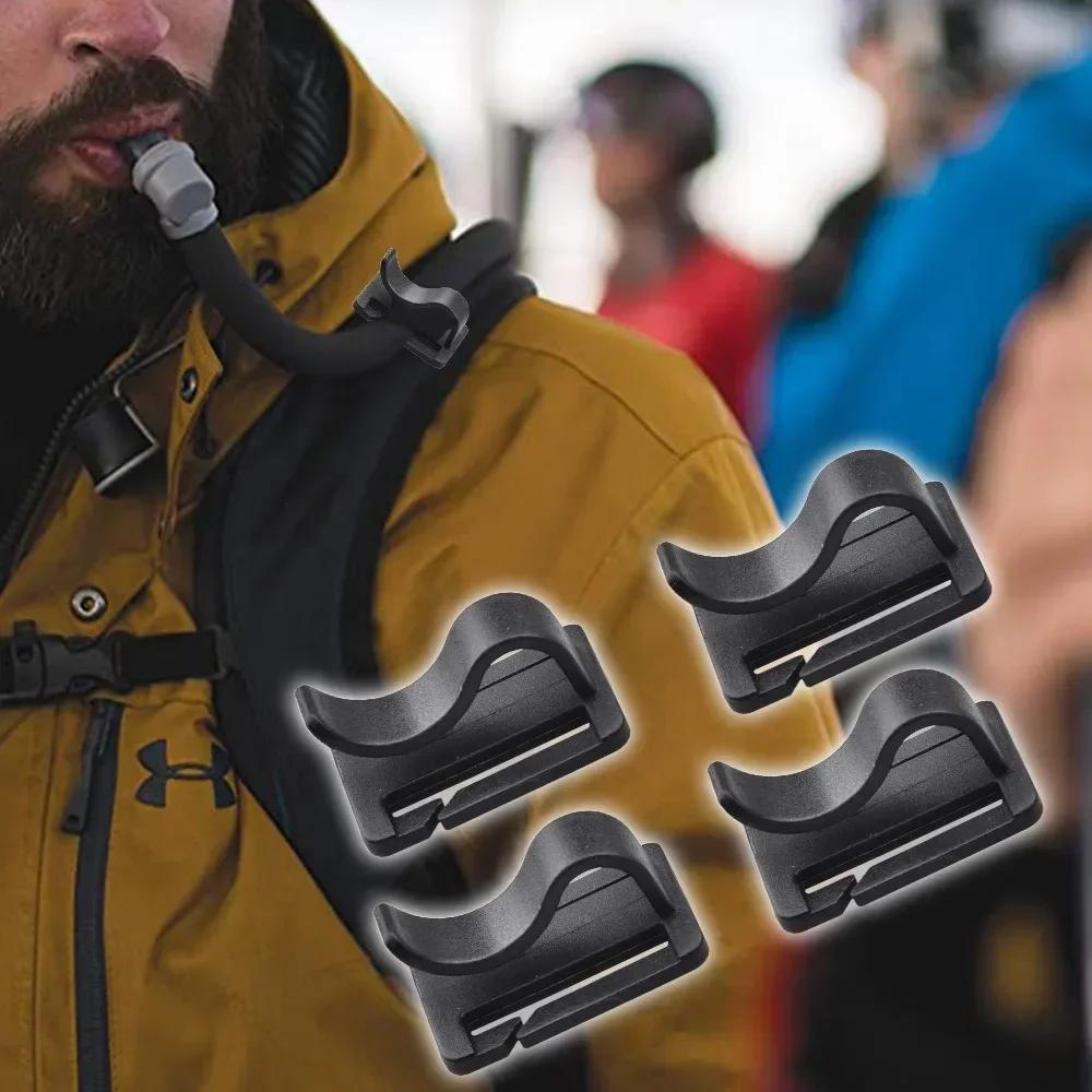 2/4pcs Rotatable Hydration Bladder Drinking Tube Trap Hose Webbing Clip Pack Tube Webbing Clip Holder Hydration Backpack