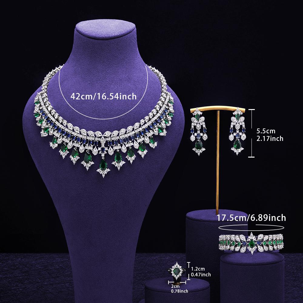 Women's necklace set cubic zirconia bridal jewelry Dubai wedding engagement party holiday jewelry accessories