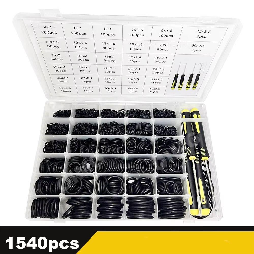 1540Pcs Metric O Rings Oil Resistant Nitrile Rubber Washers High Temperature Resistant Assortment Kit Sealing Seals Water Repair