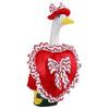 1 Set Valentine's Day Porch Goose Outfit 23 Inch Goose Costume Heart Themed Apparel Set Hat And Ruffle Heart Garment for Yard Porch Lawn Outdoor
