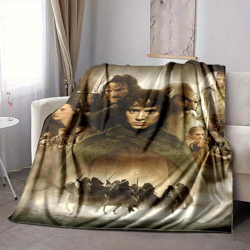 1pc Lord of the Rings Blanket Lightweight Flannel Throw For Sofa, Bed, Travel, Camping, Livingroom, Office, Couch, Chair, And Bed