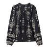 Women Shirt Ruffle Trim Neckline Long Sleeve Imitation Pearl Buttons Shirt Tops Spring Summer