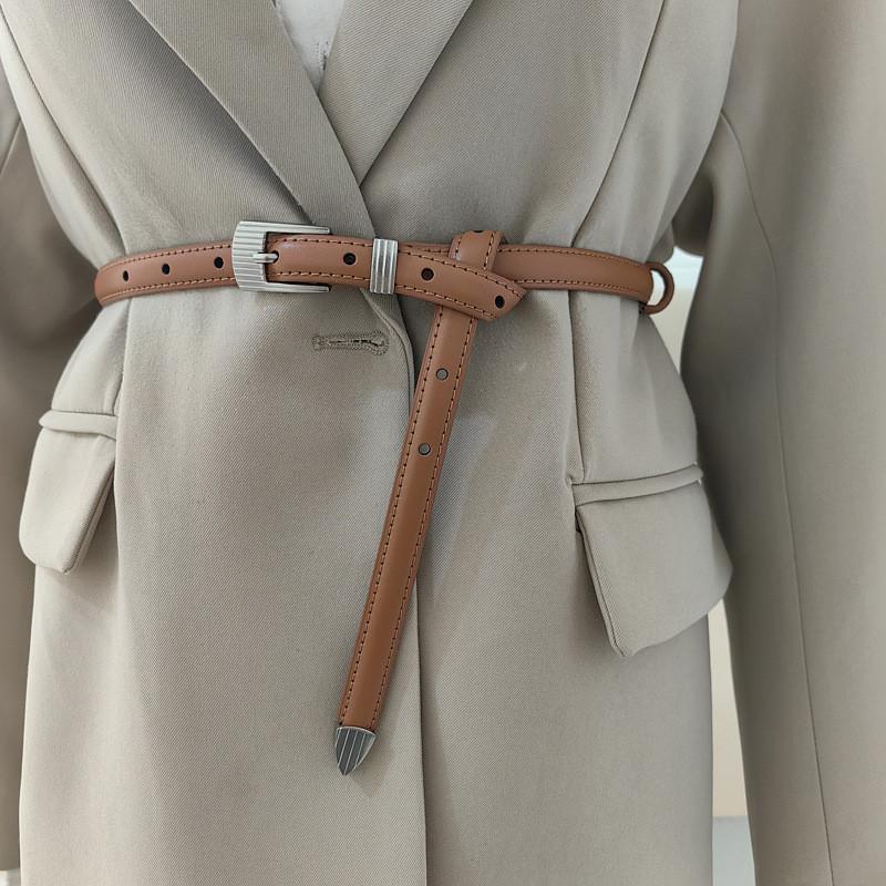Leather Casual Womens Belt With Silver Buckle For Jeans And Office Gift Wear