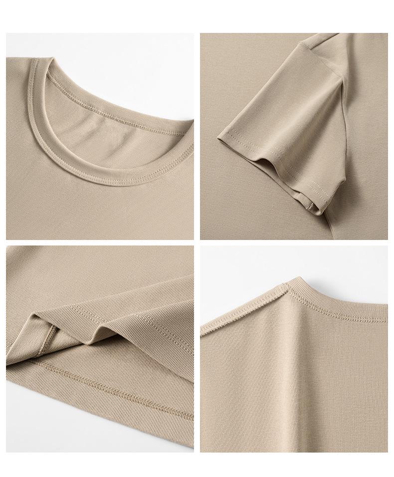 Women's Straight Shoulder Slim Fit T-Shirt - Short Sleeve, Versatile Summer Top