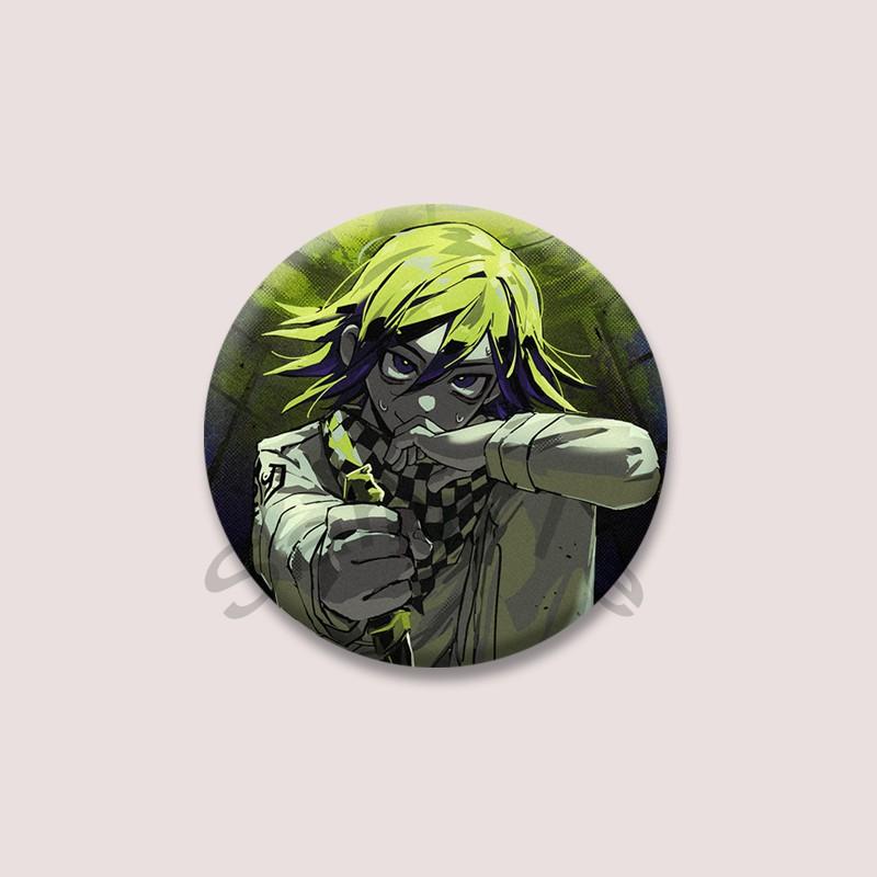 Anime Spiel Danganronpa Anstecknadeln Schwarzer Bär Kyoko Kirigiri Cartoon Cosplay Abzeichen Runde Brosche für Rucksack Tasche Zubehör Geschenk