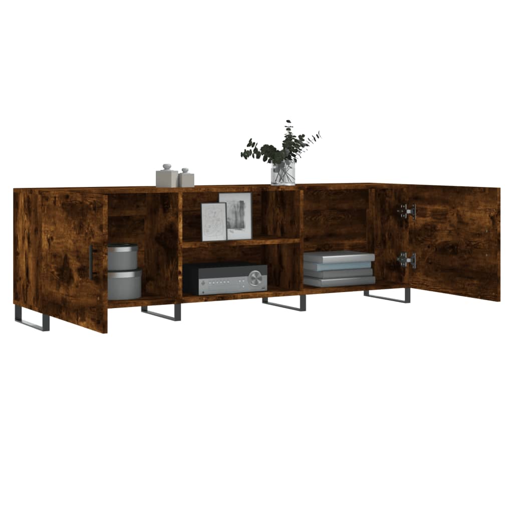 TV Cabinet Smoked Oak Finish 150 x 30 x 50 cm Engineered Wood