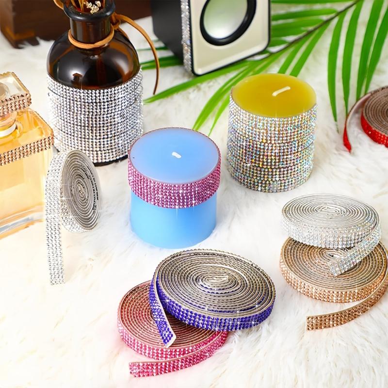 1Yard Glittering Rhinestones Ribbon 9mm Sparkling Rhinestones Ribbon for Wedding Cake Decoration Craft Embellishment