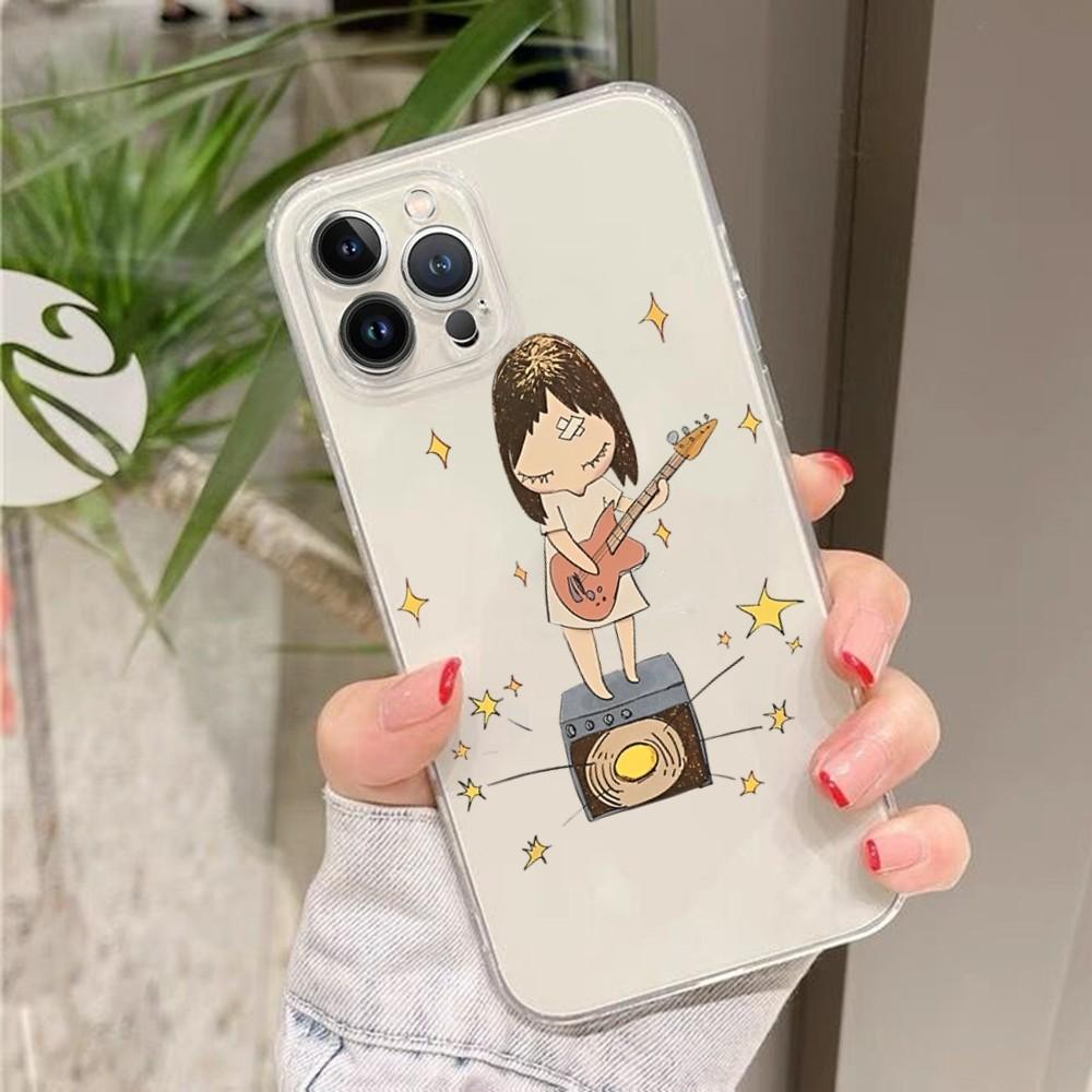 Art Cartoon Aesthetic Yoshitomo Nara Case For iPhone 15 13 14 Pro Max XS XR 12 11 Pro 13 Mini 6 7 8 Plus Soft Clear Back Cover