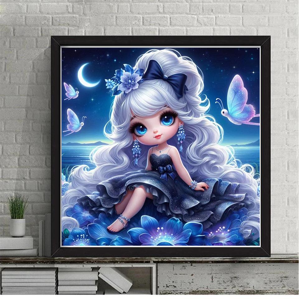 Diy Cartoon Square Diamond Princess Painting Kit Girl Flower Cross Embroidery Handmade Mosaic Art Gift 2024 New Home Renovation