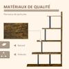 Bookcase Shelf Room Divider Industrial Style Staircase Design 5 Shelves 102 X 30 X 160 Cm Rustic Brown