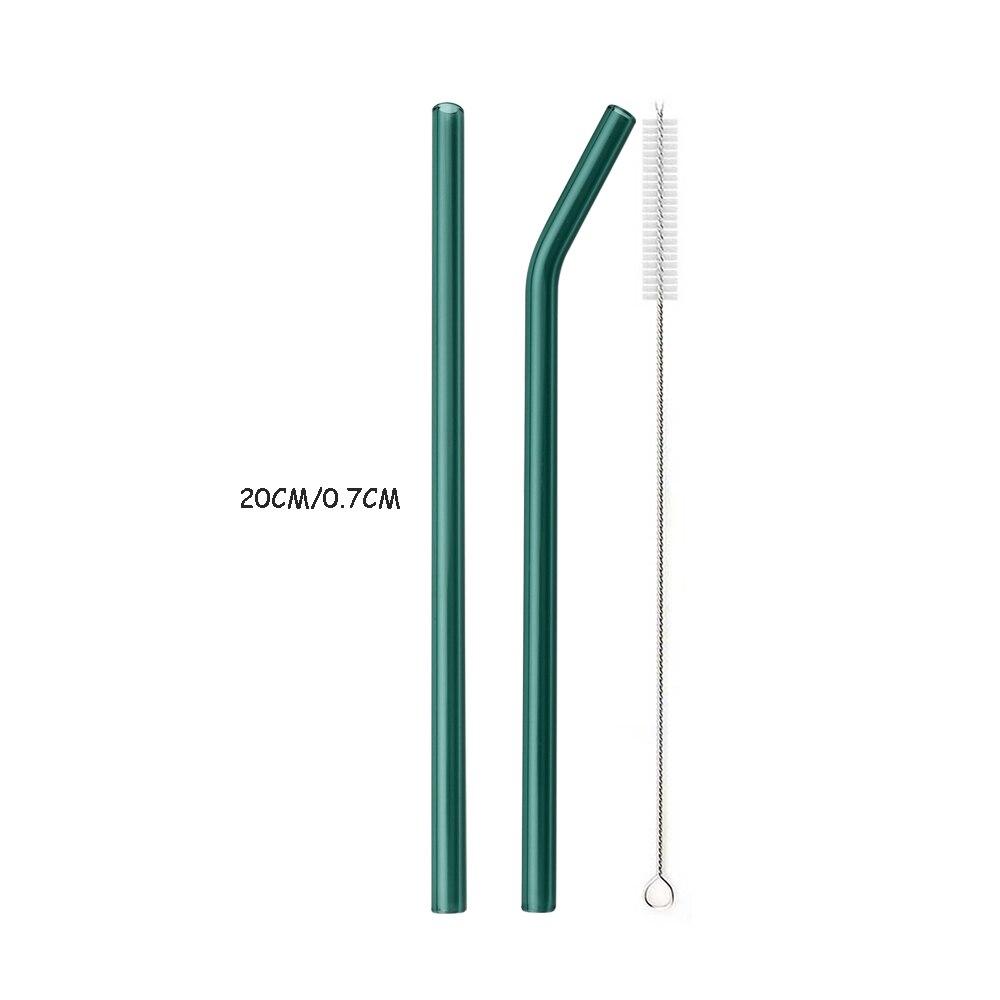 3Pcs High Borosilicate Glass Straw Colors Reusable Drinking Straw Set Eco Friendly Cocktails Bar Accessories Straw with Brush