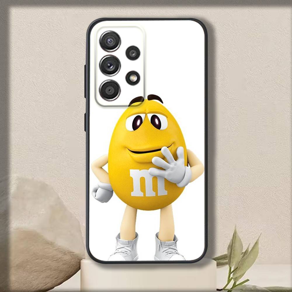 M-MS Chocolate Phone Case For Samsung S 25,24,23,22,30,21,10,9,Ultra,Plus,Lite,FE,4,5 G Soft Black Case
