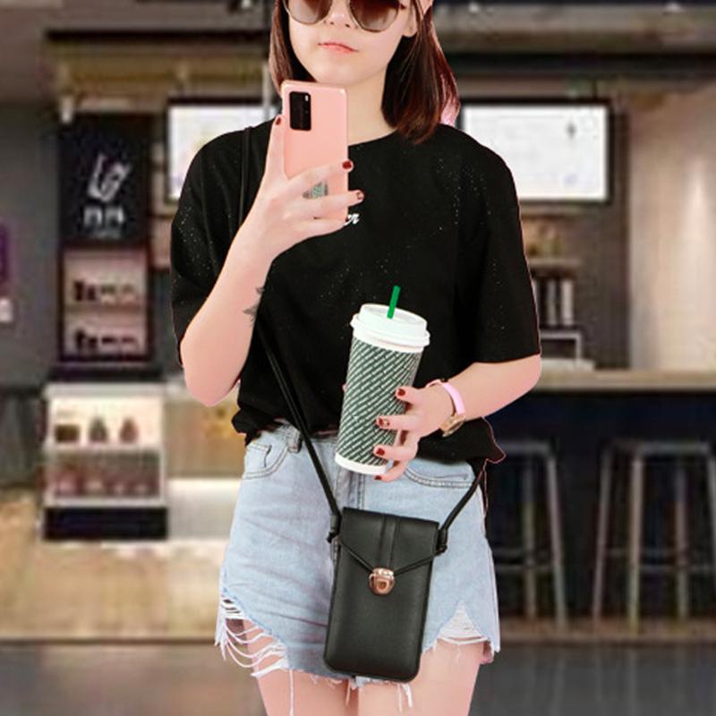 Borsa a tracolla per cellulare | Borse a tracolla in pelle PU per donne,Borse per telefono touch screen con chiusura lampo per viaggi, lavoro e