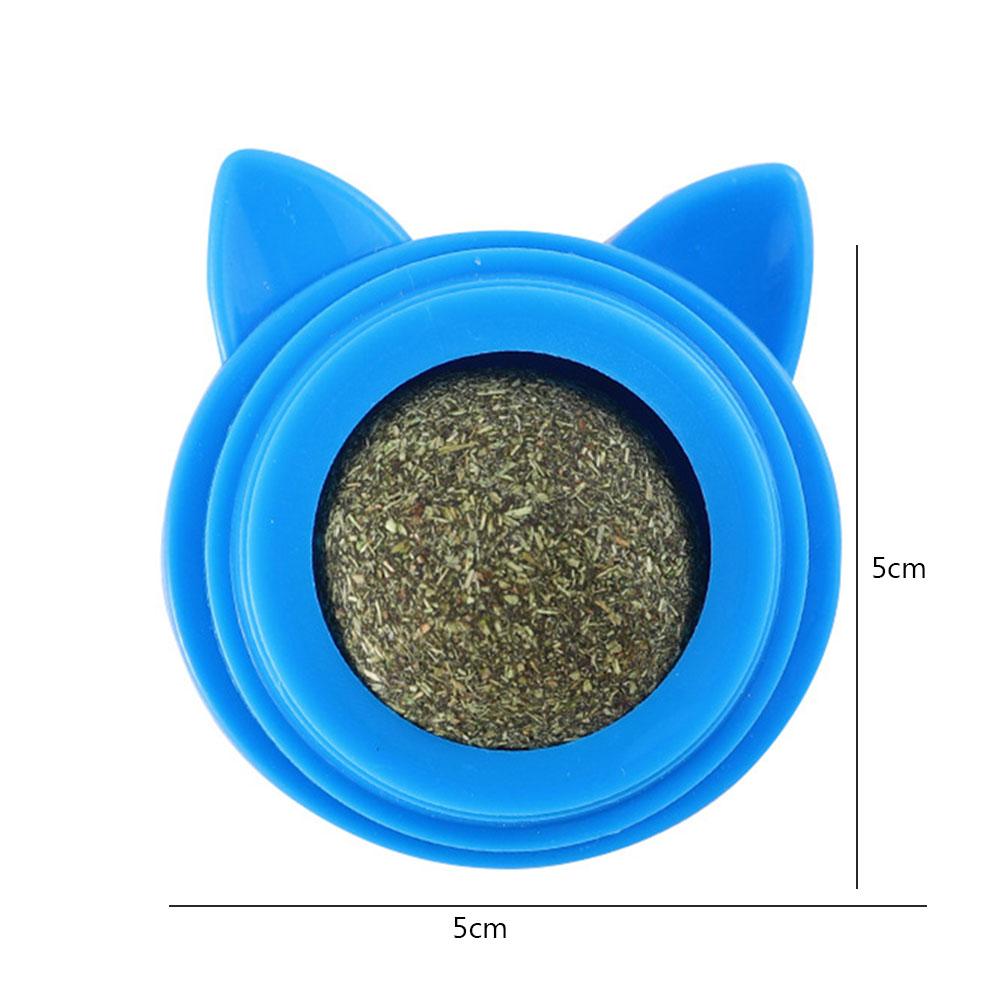 Rotatable Cat Cleaning Toy Self-Adhesive Catnip Balls Toy for Cats Catnip Wall Balls for Cats Teeth Cleaning Pet Treats Supplies